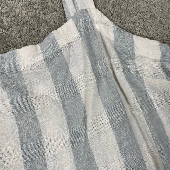 Madewell Linen Blend Abbie Crop Top in Blue White Stripe Size XL NWOT Coastal - Picture 6 of 8